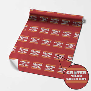 BF Game Day Wrapping Paper Roll Funny Grater Than GB Foolball Fans TS10 Red Print Your Wear