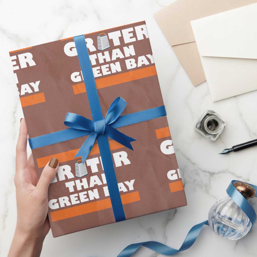 BF Game Day Wrapping Paper Roll Funny Grater Than GB Foolball Fans TS10 Mocha Print Your Wear