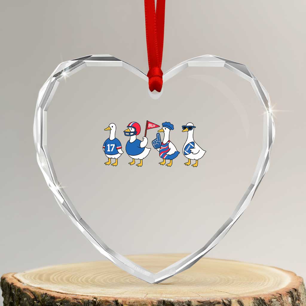 BFB Goose Heart Crystal Glass Ornament Funny BFB Sports Fan Silly Gooses TS10 Transparent Glass 3'' Heart Print Your Wear