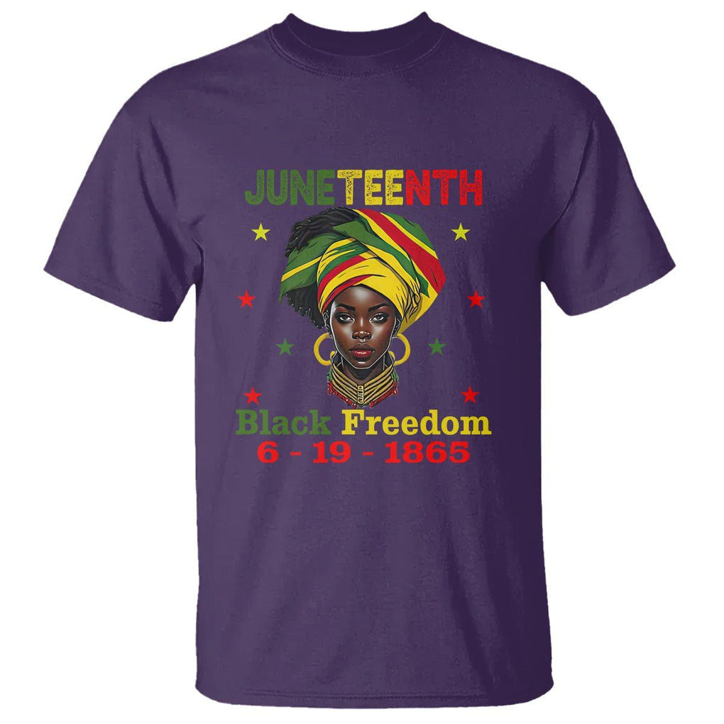 BHM T Shirt For African Women Juneteenth 1865 Celebrating TS01 Purple Printyourwear