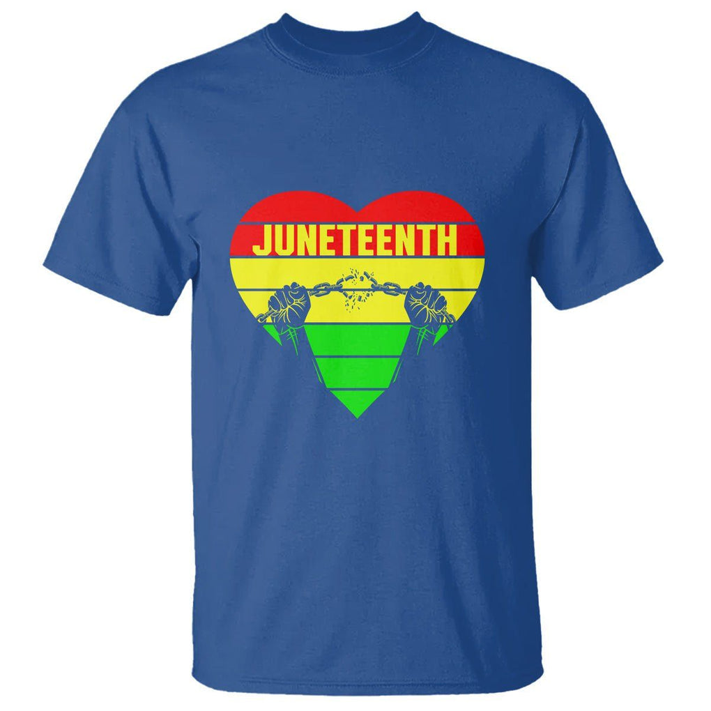 BHM T Shirt Juneteenth Breaking Every Chain TS01 Royal Blue Printyourwear