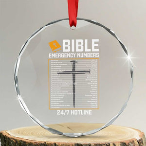 Bible Emergency Numbers Crystal Glass Ornament Funny Christian Bible Jesus Religious TS10 Transparent Glass 3'' Circle Print Your Wear