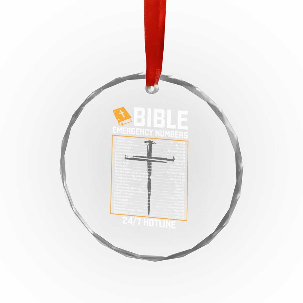 Bible Emergency Numbers Crystal Glass Ornament Funny Christian Bible Jesus Religious TS10 Print Your Wear