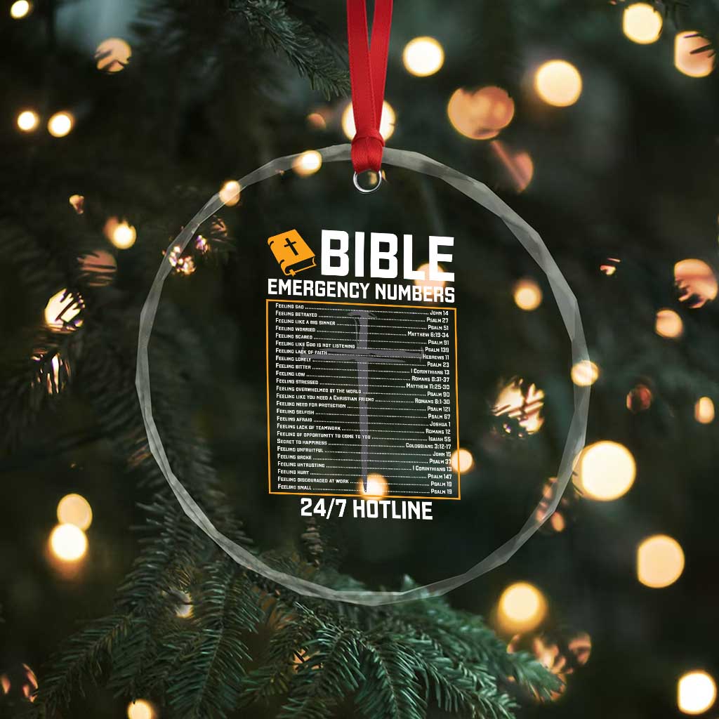 Bible Emergency Numbers Crystal Glass Ornament Funny Christian Bible Jesus Religious TS10 Print Your Wear
