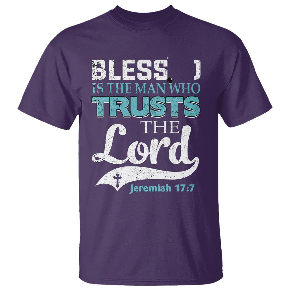 Bible Verse T Shirt Blessed Is The One Who Trusts The Lord Christian Jeremiah 17:7 TS02 Purple Printyourwear