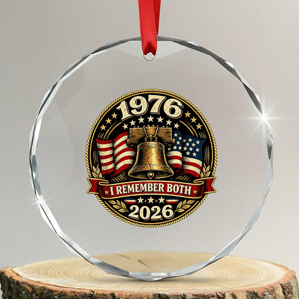 Bicentennial Born 1976 Liberty Bell Crystal Glass Ornament America 250th Anniversary 50th Birthday TS02 Transparent Glass 3'' Circle Print Your Wear