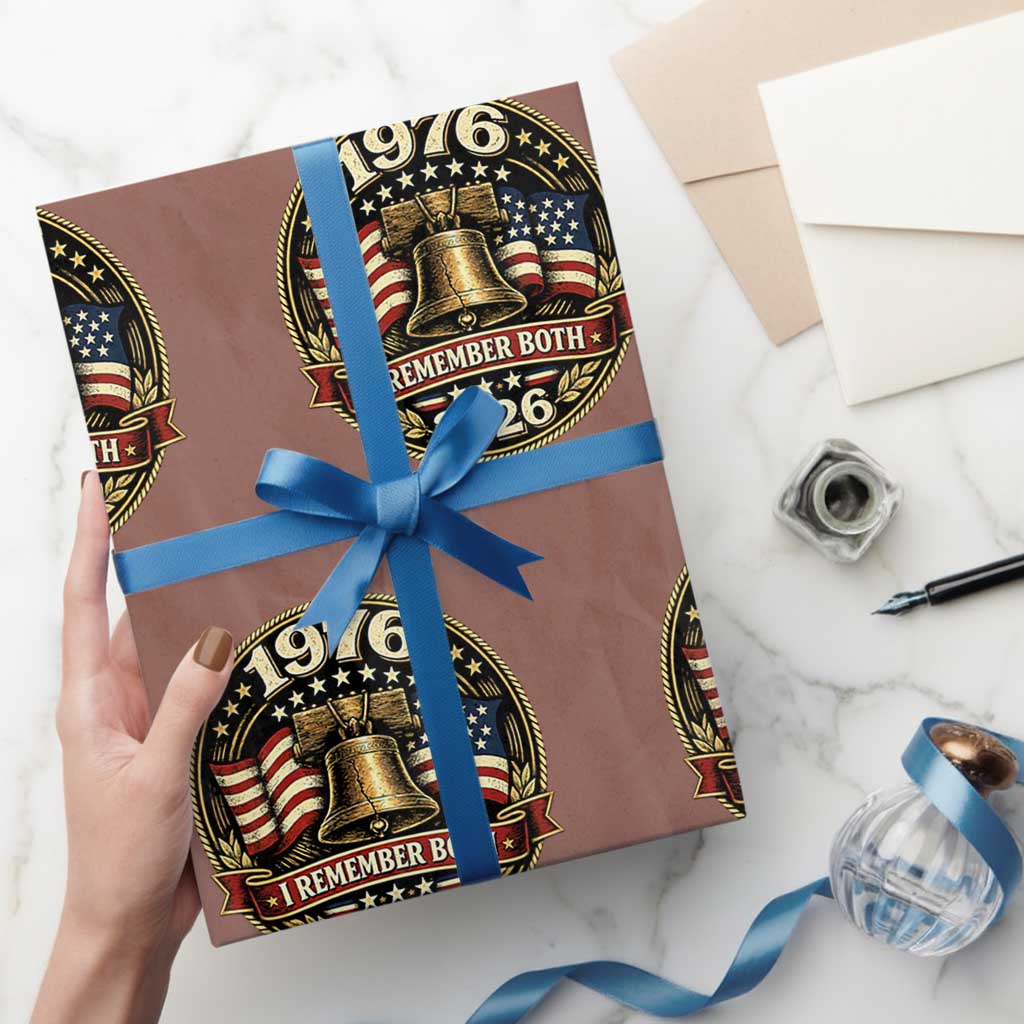 Bicentennial Born 1976 Liberty Bell Wrapping Paper Roll America 250th Anniversary 50th Birthday TS02 Mocha Print Your Wear