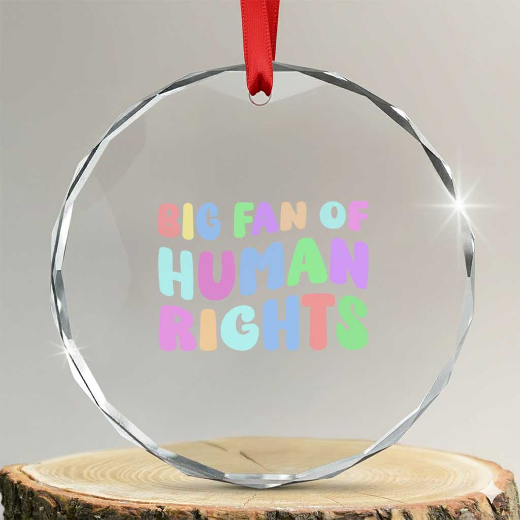 Big Fan Of Human Rights Crystal Glass Ornament Social Justice Equality Activist TS10 Transparent Glass 3'' Circle Print Your Wear