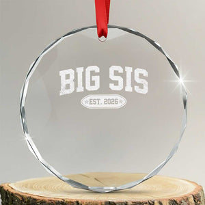 Big Sis Est 2026 Crystal Glass Ornament Big Sister Baby Announcement