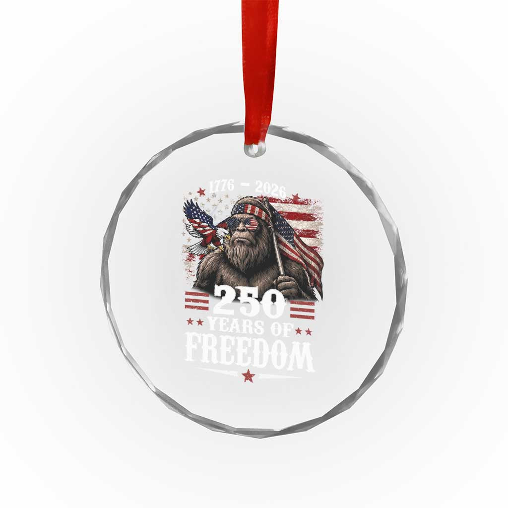 Bigfoot 250 Years Of Freedom Crystal Glass Ornament Patriotic Sasquatch Lover TS12 Print Your Wear