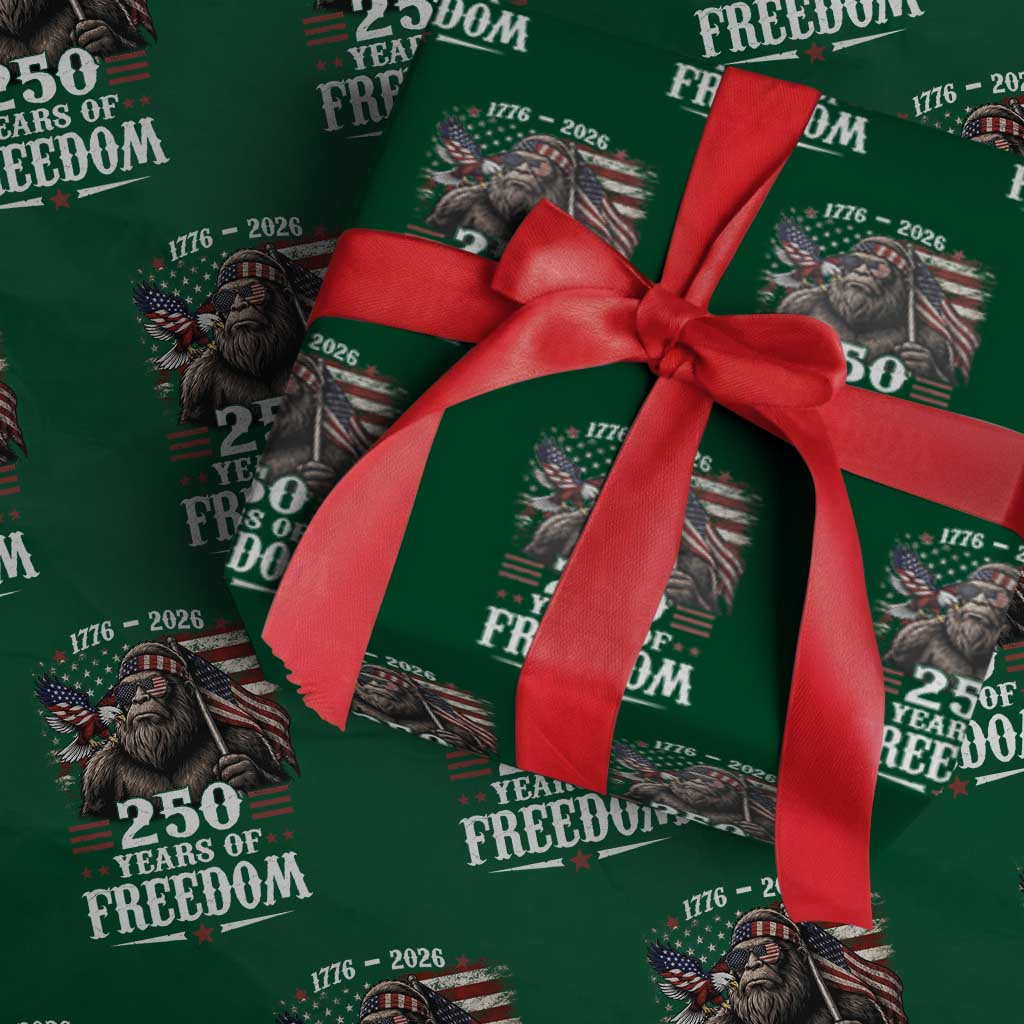Bigfoot 250 Years Of Freedom Wrapping Paper Roll Patriotic Sasquatch Lover TS12 Green Print Your Wear