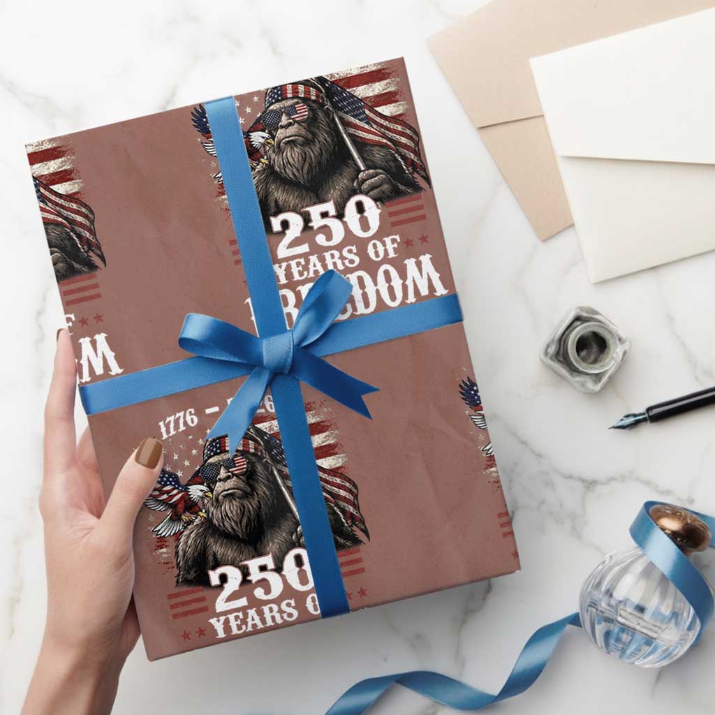 Bigfoot 250 Years Of Freedom Wrapping Paper Roll Patriotic Sasquatch Lover TS12 Mocha Print Your Wear