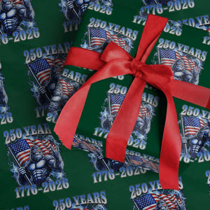 Bigfoot 250th Anniversary America Wrapping Paper Roll 250 Years Of Freedom 4th July 1776 2026 Patriotic Flag TS10 Green Print Your Wear