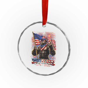 Bigfoot 250th Anniversary Crystal Glass Ornament USA Independence 250 Years Of Freedom 1776 2026 Patriotic Flag TS10 Print Your Wear