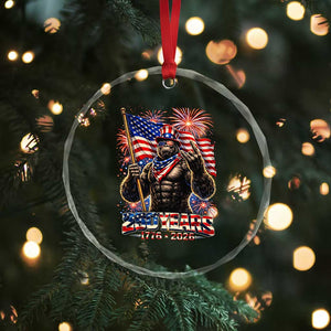 Bigfoot 250th Anniversary Crystal Glass Ornament USA Independence 250 Years Of Freedom 1776 2026 Patriotic Flag TS10 Print Your Wear
