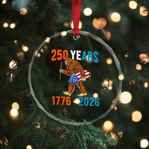 250th Anniversary USA Bigfoot Crystal Glass Ornament Funny Sasquatch American Flag Fireworks Fourth of July TS14 Print Your Wear