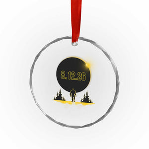 Bigfoot August 12 2026 Total Solar Eclipse Crystal Glass Ornament Totality Sasquatch Cryptid Stargazer Memorabilia TS02 Print Your Wear