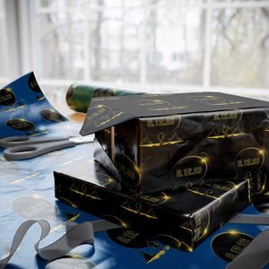 Bigfoot August 12 2026 Total Solar Eclipse Wrapping Paper Roll Totality Sasquatch Cryptid Stargazer Memorabilia TS02 Black Print Your Wear