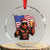 Bigfoot Beer Christmas Crystal Glass Ornament Sasquatch American Flag Patriotic TS14 Transparent Glass 3'' Circle Print Your Wear