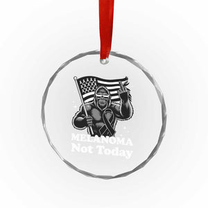 Bigfoot Black Ribbon Crystal Glass Ornament Not Today Melanoma Awareness Gift TS12 Print Your Wear