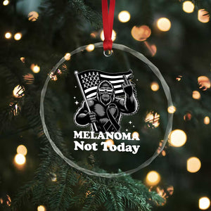 Bigfoot Black Ribbon Crystal Glass Ornament Not Today Melanoma Awareness Gift TS12 Print Your Wear