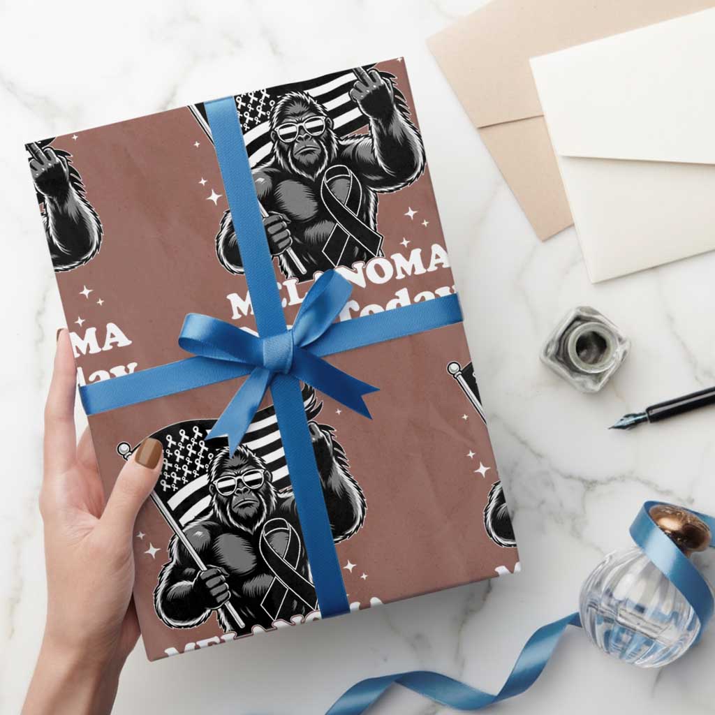 Bigfoot Black Ribbon Wrapping Paper Roll Not Today Melanoma Awareness Gift TS12 Mocha Print Your Wear