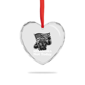 Bigfoot Black Ribbon Heart Crystal Glass Ornament Not Today Melanoma Awareness Gift TS12 Print Your Wear