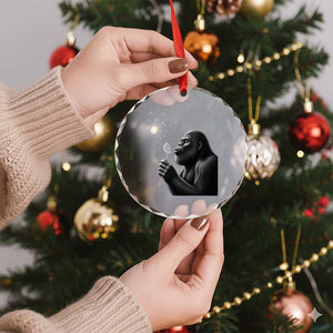 Bigfoot Blowing Dandelion Crystal Glass Ornament Funny Sasquatch Making A Wish TS11 Print Your Wear