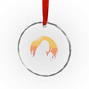 Bigfoot Blowing Dandelion Crystal Glass Ornament Retro Sunset Forest TS14 Print Your Wear