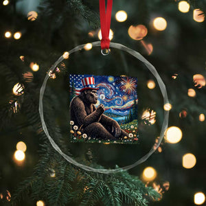 Bigfoot Blowing Dandelion Crystal Glass Ornament Sasquatch Van Gogh Starry Night 4th of July TS14 Print Your Wear