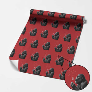 Bigfoot Blowing Dandelion Wrapping Paper Roll Funny Sasquatch Making A Wish TS11 Red Print Your Wear