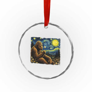 Bigfoot Blowing Dandelion Starry Night Crystal Glass Ornament Cryptid Mythical Creature National Park Monster Gift TS14 Print Your Wear