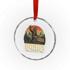Bigfoot Bonus Dad Crystal Glass Ornament Retro Stepdad Fathers Day Gifts TS10 Print Your Wear