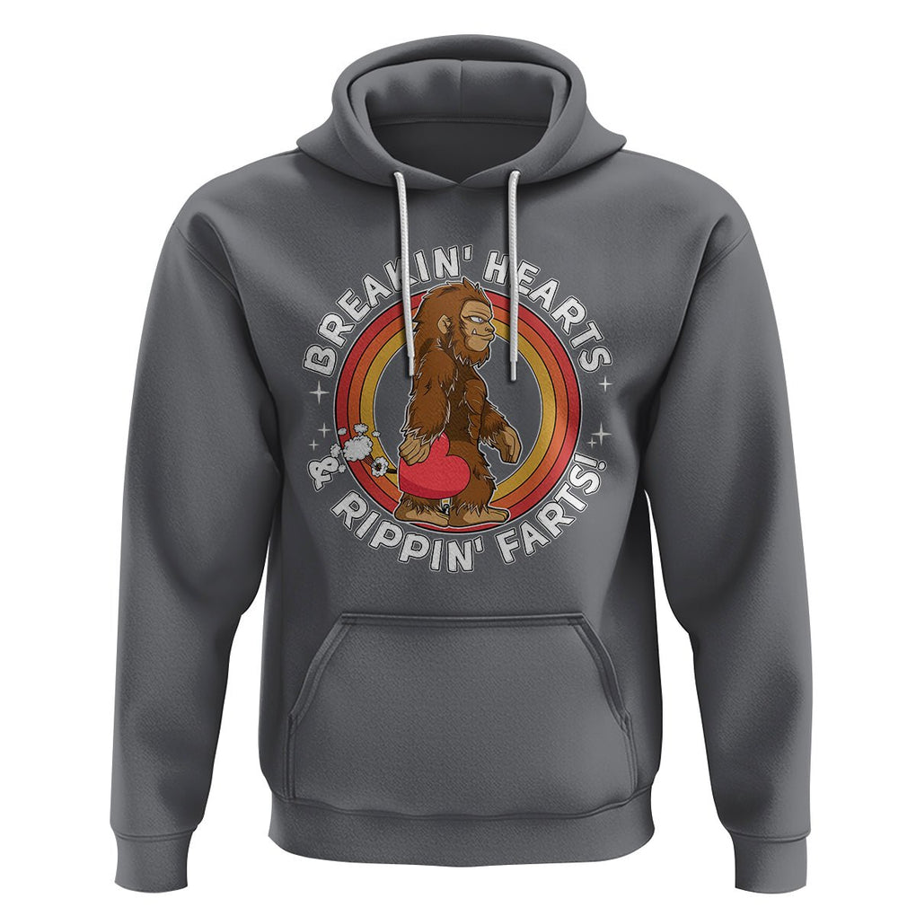 Bigfoot Breakin Hearts & Rippin Farts! Cute Sasquatch Hoodie TS09 Charcoal Printyourwear