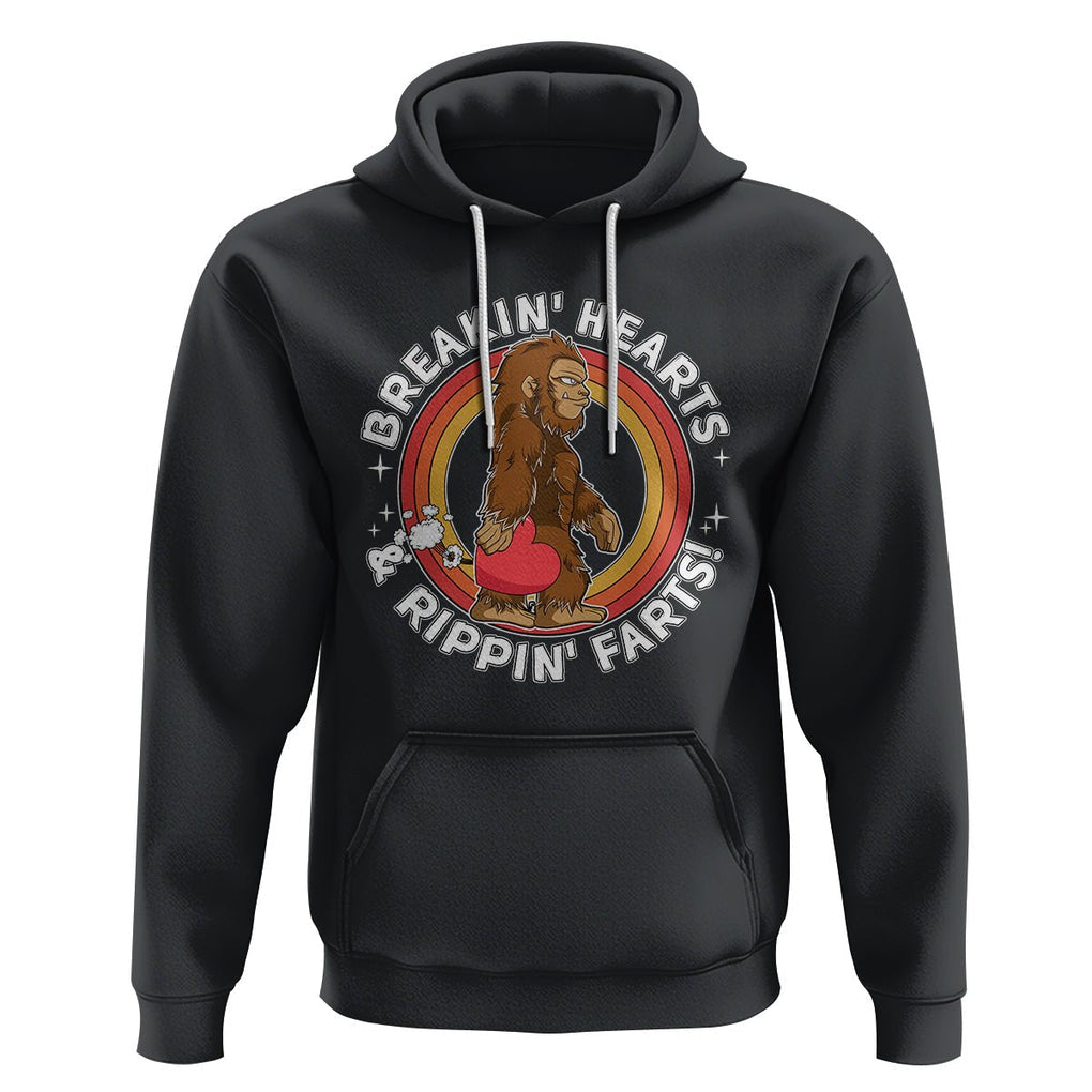 Bigfoot Breakin Hearts & Rippin Farts! Cute Sasquatch Hoodie TS09 Black Printyourwear