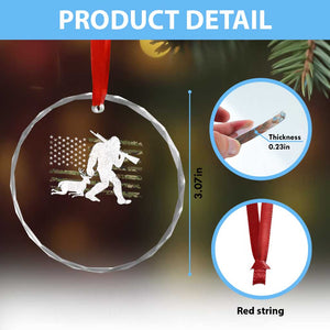 Bigfoot Camo Deer Hunting Crystal Glass Ornament Camo USA Flag Buck Season Sasquatch TS10 Print Your Wear