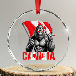 Bigfoot Canada Flag Crystal Glass Ornament Canadian Maple Leaf Patriotic Sasquatch TS10 Transparent Glass 3'' Circle Print Your Wear