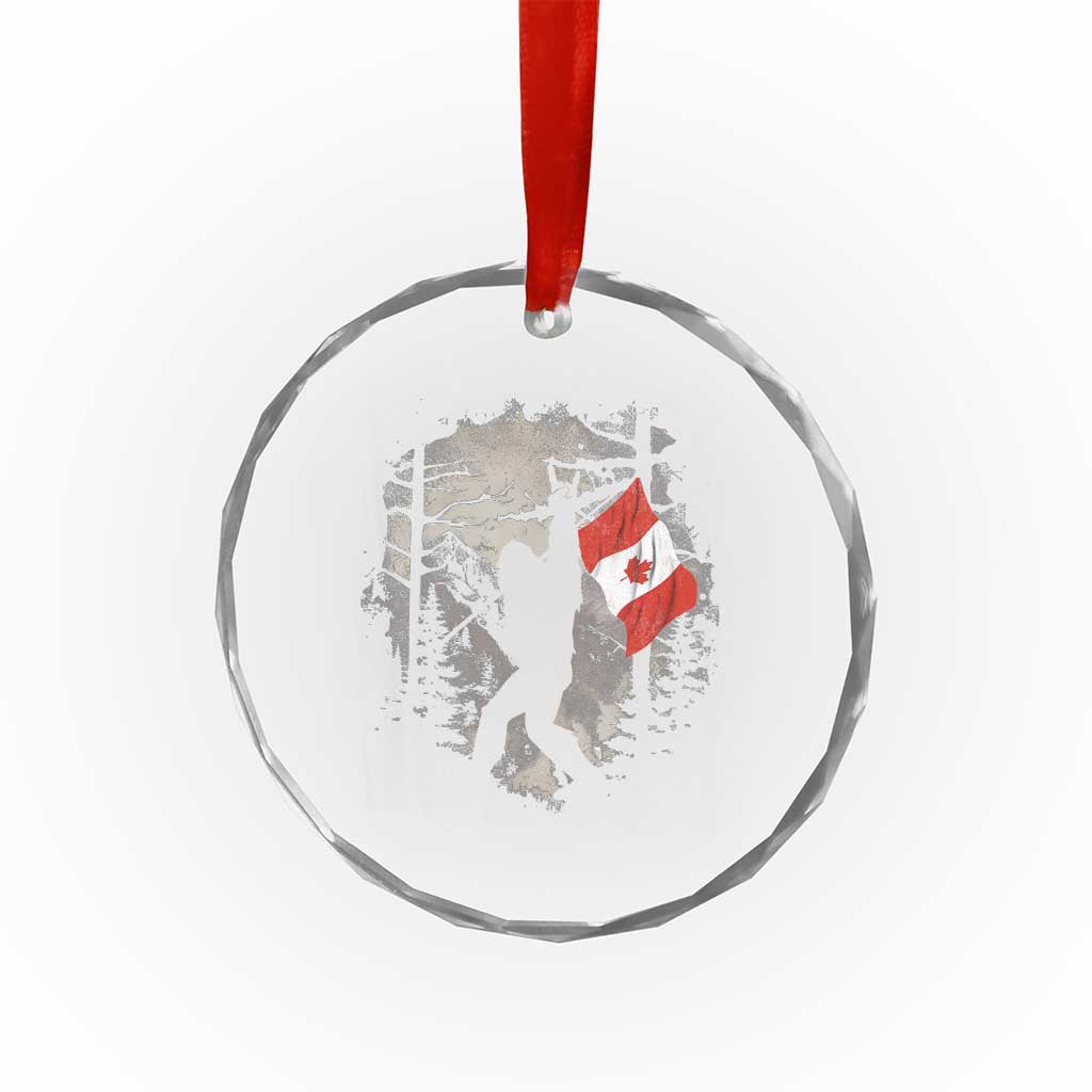 Bigfoot Canada Flag Crystal Glass Ornament Retro Sasquatch Forest Rock On TS10 Print Your Wear