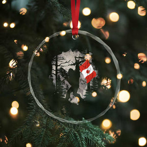 Bigfoot Canada Flag Crystal Glass Ornament Retro Sasquatch Forest Rock On TS10 Print Your Wear