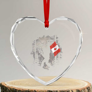 Bigfoot Canada Flag Heart Crystal Glass Ornament Retro Sasquatch Forest Rock On TS10 Transparent Glass 3'' Heart Print Your Wear