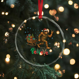 Bigfoot Christmas Crystal Glass Ornament Believe Funny Holiday Gift TS12 Print Your Wear