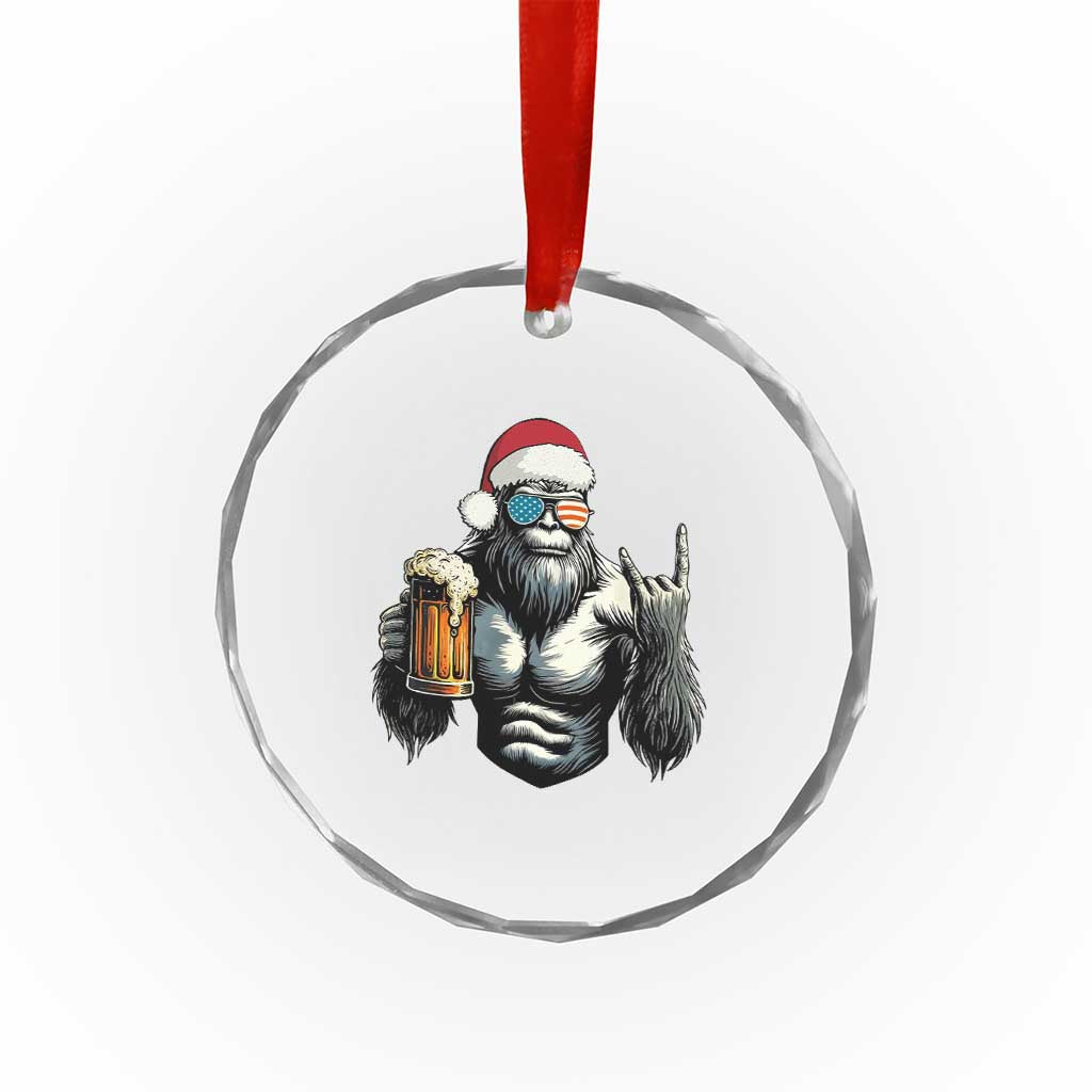 Bigfoot Christmas Crystal Glass Ornament Most Wonderful Xmas Sasquatch Beer TS10 Print Your Wear