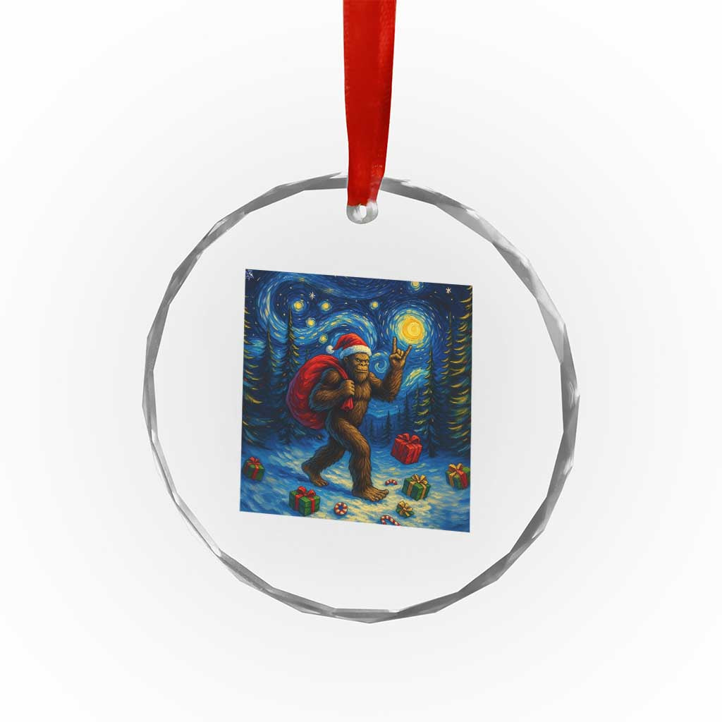 Bigfoot Christmas Crystal Glass Ornament Starry Night Van Gogh TS14 Print Your Wear