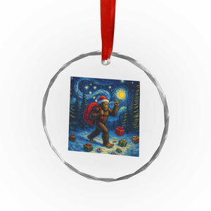 Bigfoot Christmas Crystal Glass Ornament Starry Night Van Gogh TS14 Print Your Wear