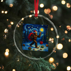Bigfoot Christmas Crystal Glass Ornament Starry Night Van Gogh TS14 Print Your Wear