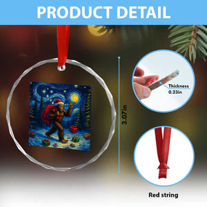 Bigfoot Christmas Crystal Glass Ornament Starry Night Van Gogh TS14 Print Your Wear