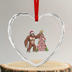 Bigfoot Christmas Tree 67 Heart Crystal Glass Ornament Holiday Six Seven Meme Brainrot Gift TS12 Transparent Glass 3'' Heart Print Your Wear