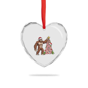 Bigfoot Christmas Tree 67 Heart Crystal Glass Ornament Holiday Six Seven Meme Brainrot Gift TS12 Print Your Wear