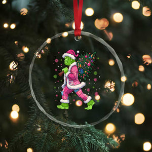 Bigfoot Christmas Tree Crystal Glass Ornament Pink Xmas Funny Green Sasquatch TS10 Print Your Wear