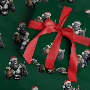 Bigfoot Christmas Wrapping Paper Roll Most Wonderful Xmas Sasquatch Beer TS10 Green Print Your Wear